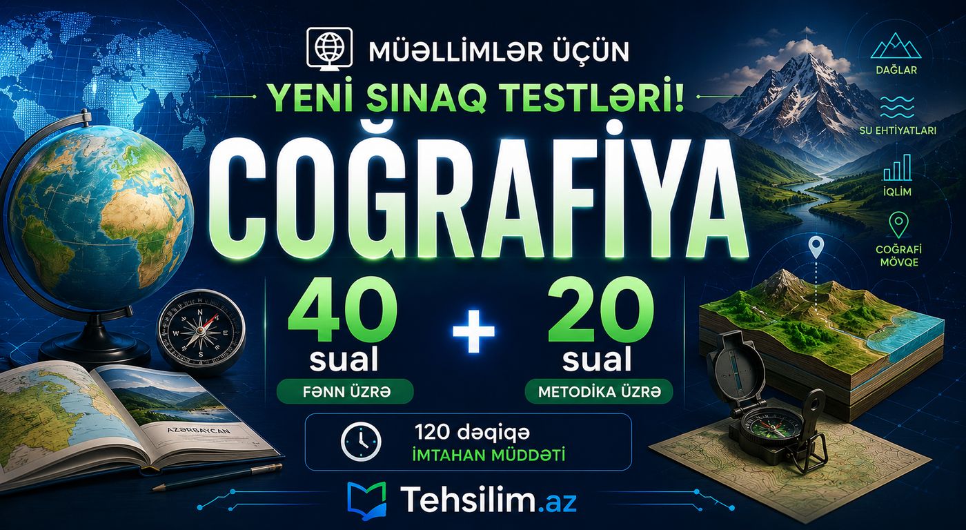 Coğrafiya müəllimləri üçün sınaq testləri