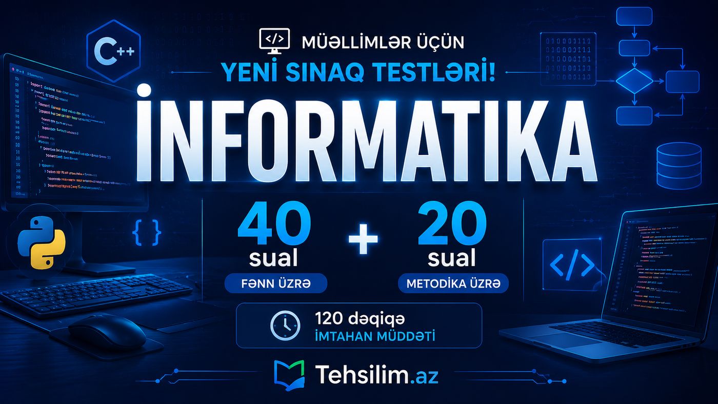 İnformatika müəllimləri üçün sınaq testləri