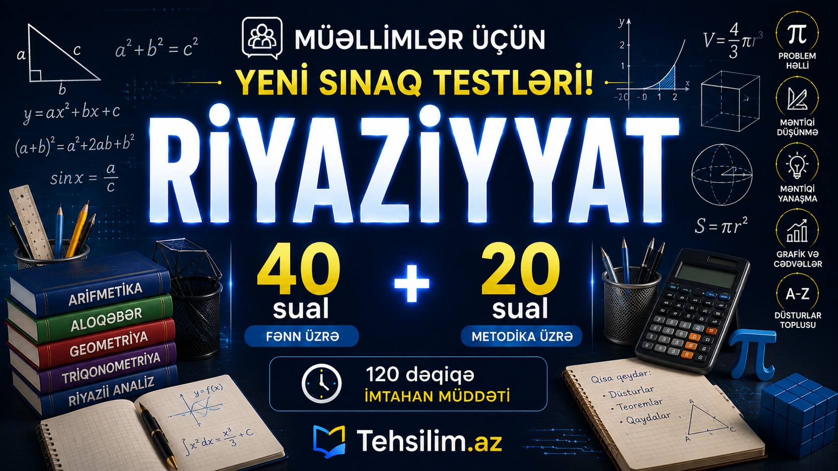 Riyaziyyat müəllimləri üçün sınaq testləri